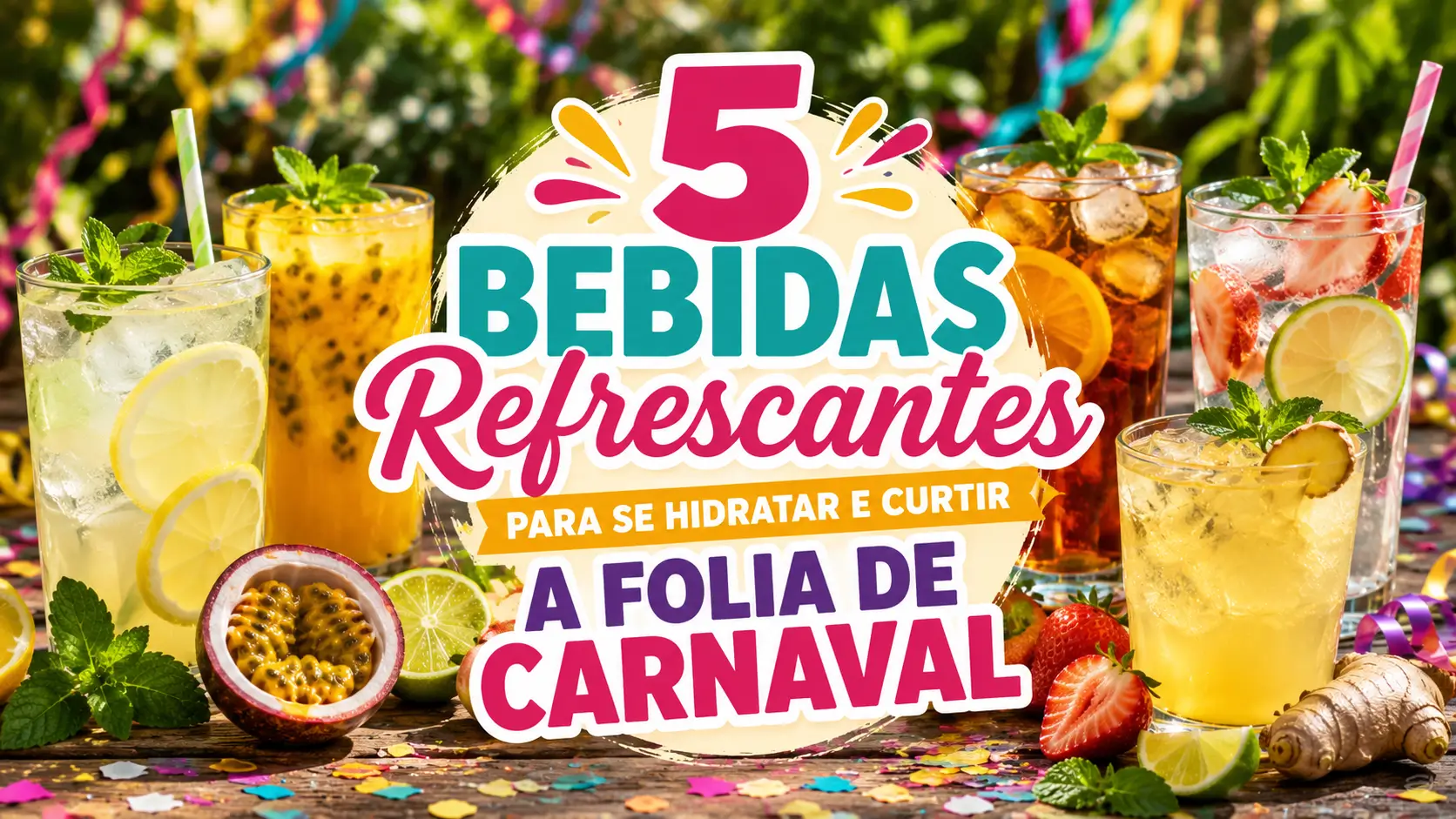 5 bebidas refrescantes para se hidratar durante o Carnaval