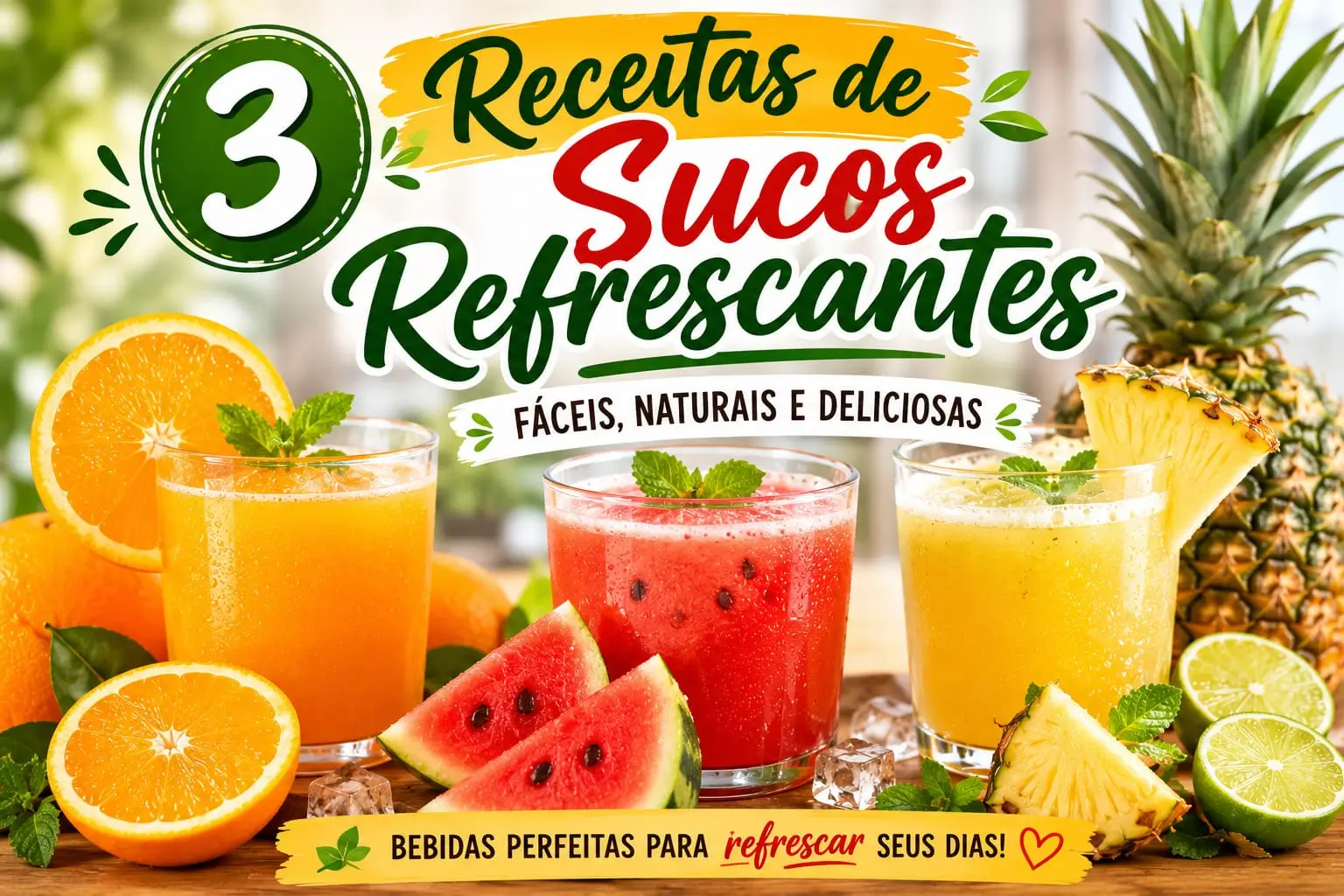 Receitas de Sucos Refrescantes: Bebidas Naturais para o Verão | Delícias de Sucesso
