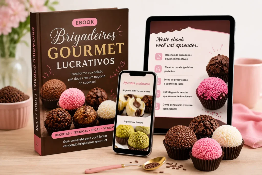 Ebook Brigadeiros Gourmet Lucrativos com receitas e estratégias para ganhar dinheiro vendendo doces