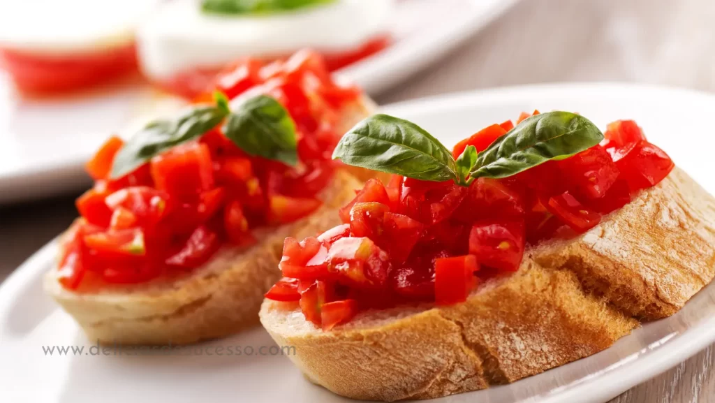 Bruschetta de Tomate e Manjericão