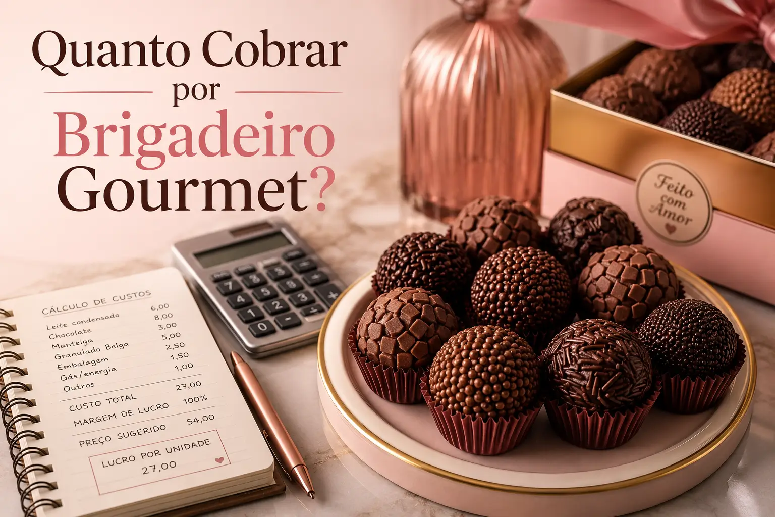Quanto cobrar por brigadeiro gourmet para vender e obter lucro.