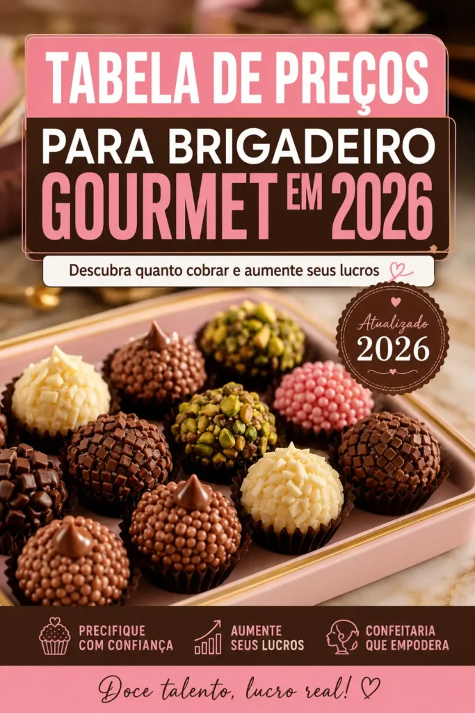 Tabela de preços para brigadeiro gourmet em 2026 com dicas para aumentar os lucros na confeitaria.